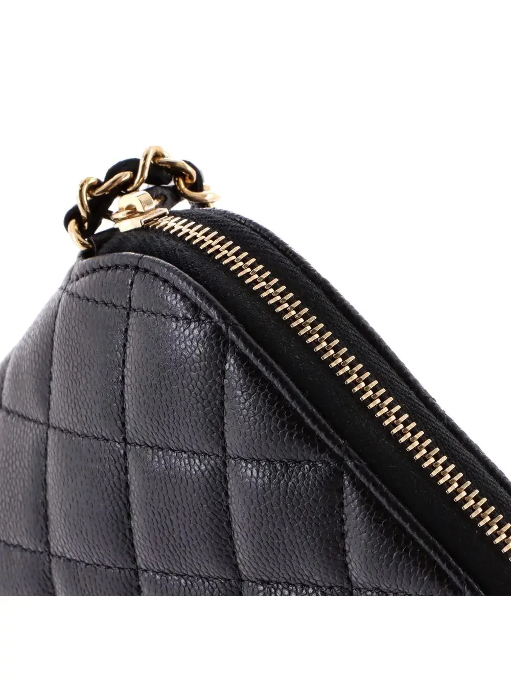 Chanel Cc Dome Zip Clutch With Chain #242011C43B